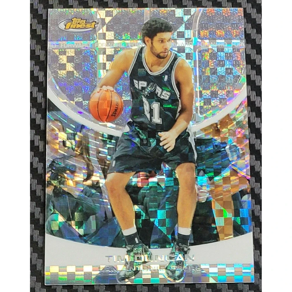 2005-06 TOPPS FINEST TIM DUNCAN X-FRACTOR #D 124/299 SPURS
